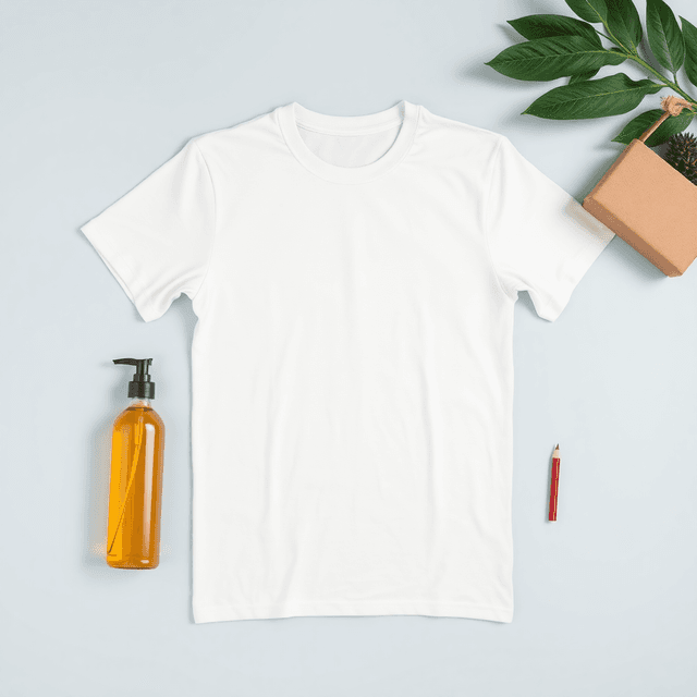 Custom designed t-shirt flat lay